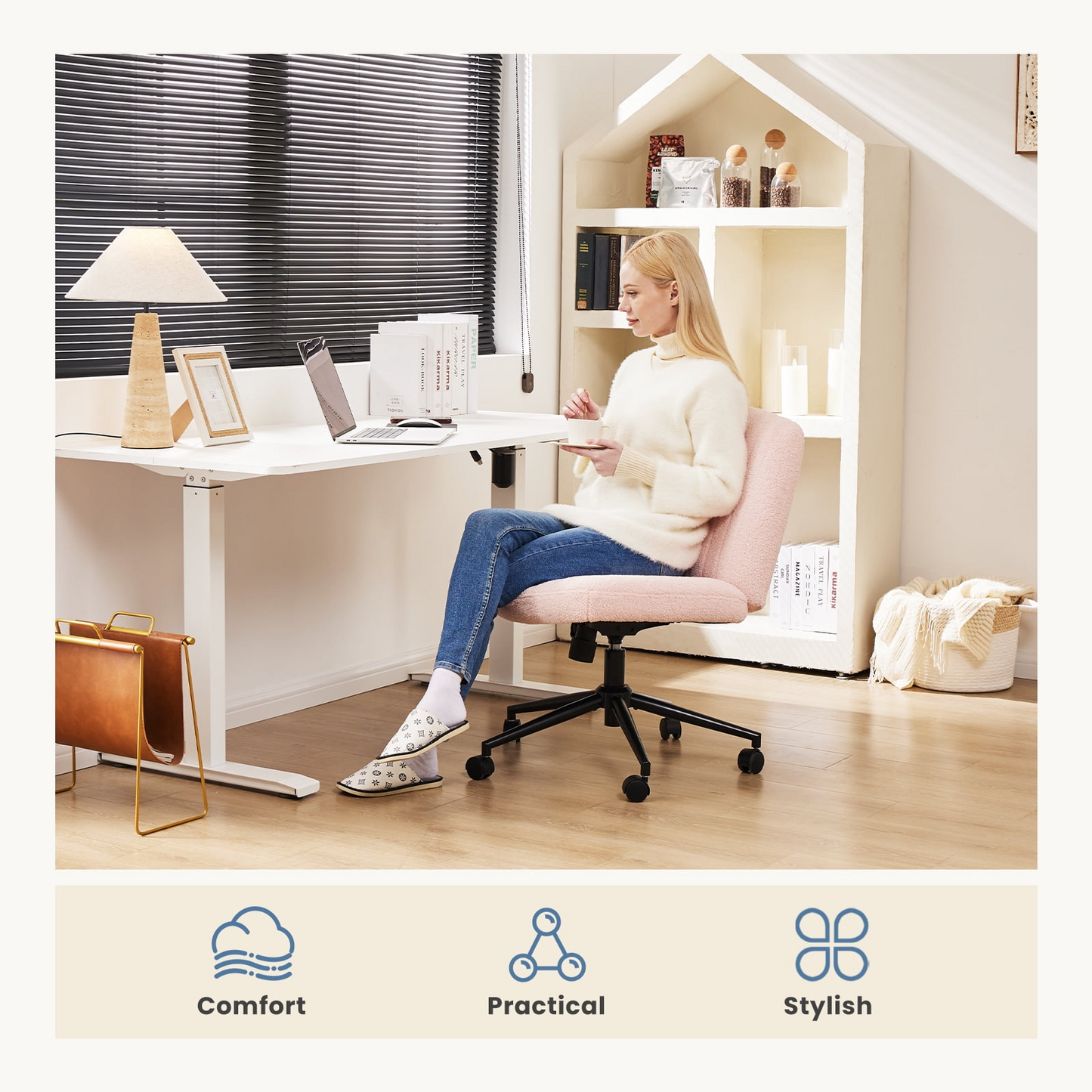 Criss Cross Ergonomic Chair with Wheels