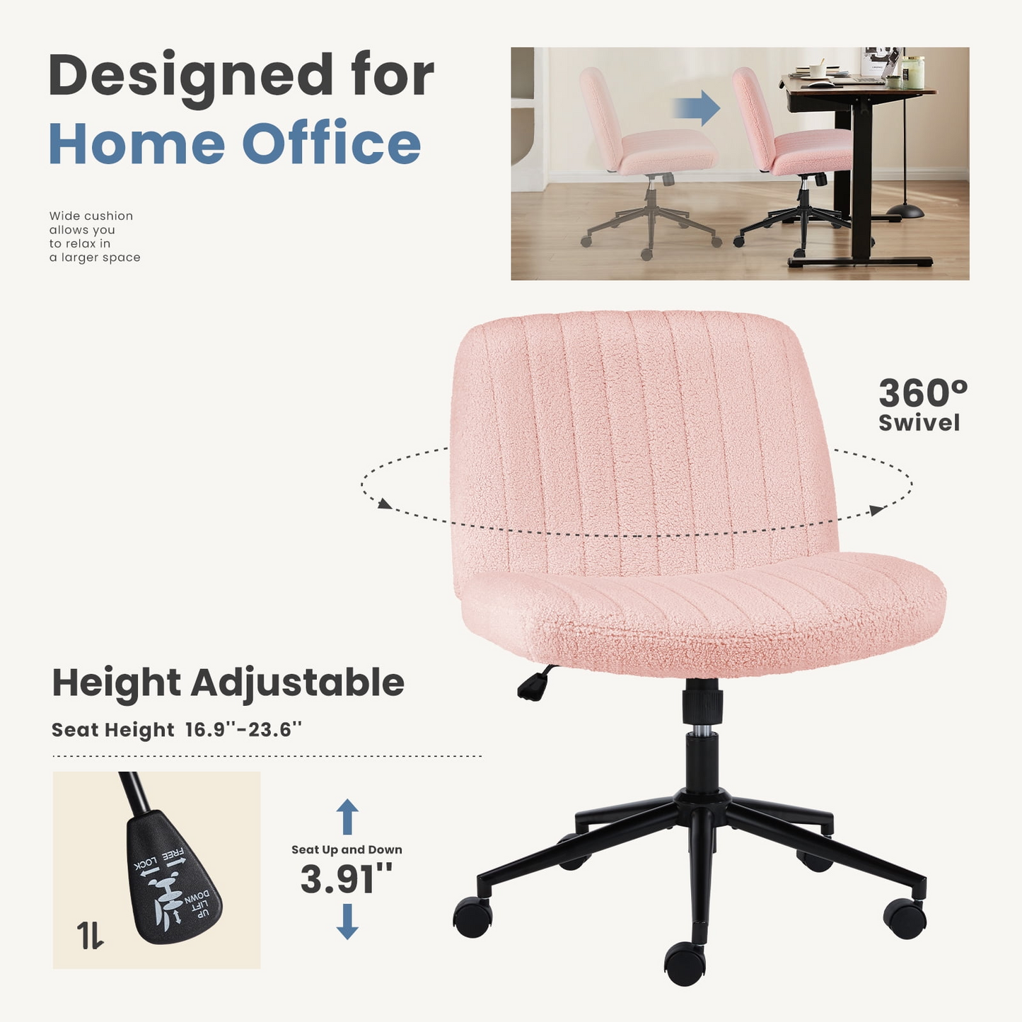 Criss Cross Ergonomic Chair with Wheels